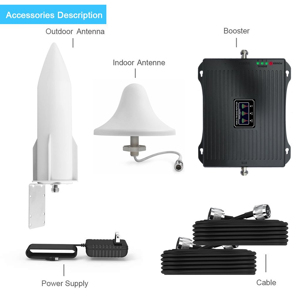 High gain 2G 3G 4G 900 1800 2100MHz Signal Booster 4g Signal Booster with antenna cellular booster
